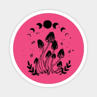 mushroom family night plants moonphase Magnet